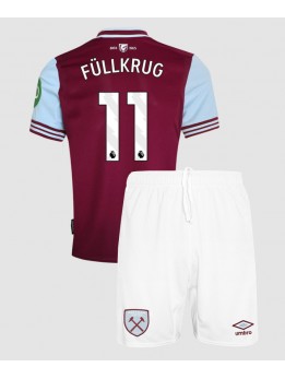 West Ham United Niclas Fullkrug #11 Heimtrikotsatz für Kinder 2024-25 Kurzarm (+ Kurze Hosen)